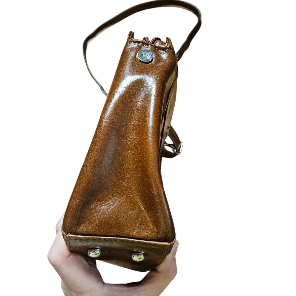 Ashwood Gina Bridge Cognac Brown Leather Crossbody Bag‎ Tanned Structured